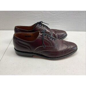 Allen Edmonds Lloyd‎ mens 9 C burgundy leather wingtip dress shoes oxford USA
